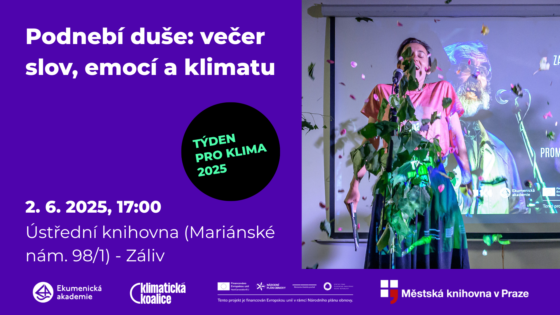 Podnebí duše: večer slov, emocí a klimatu